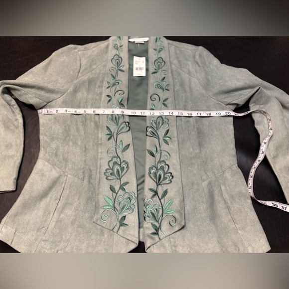 Draper’s & Damon’s Floral Embroidered suede feel Women's Blazer in Spruce M NWT - Picture 9 of 12
